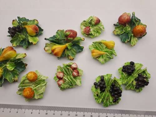 10 Antique Capodimonte Italian porcelain miniature Place-Name card Holders
