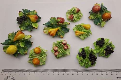 10 Antique Capodimonte Italian porcelain miniature Place-Name card Holders
