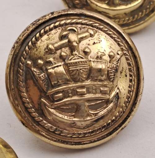 8 Vintage British Merchant Navy Tunic Buttons 23mm