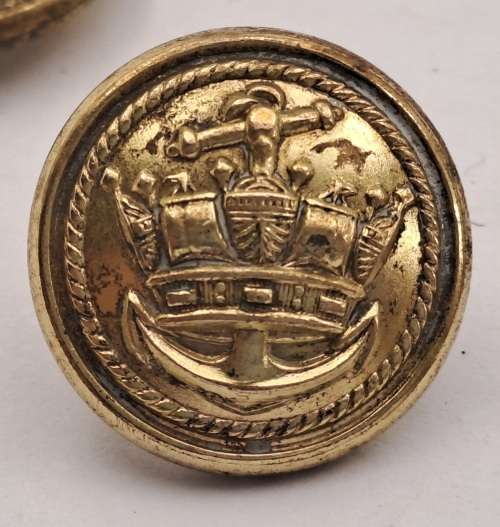 8 Vintage British Merchant Navy Tunic Buttons 23mm
