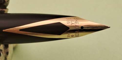 Vintage Gold plated Sheaffer Fountain pen with 14kt 585 Gold Nib(2 Convertors) Cap engraved