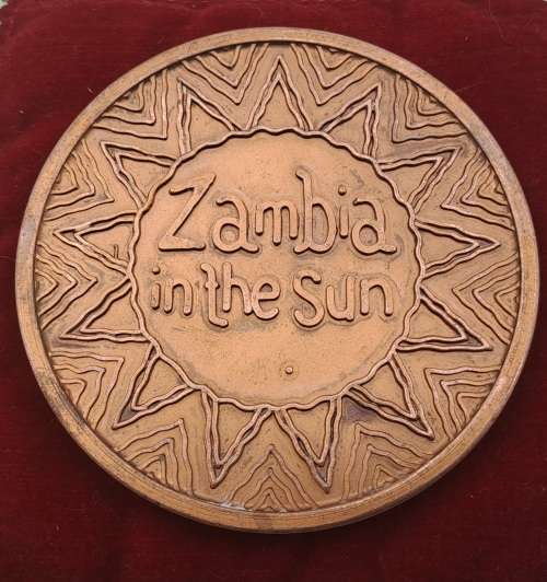 1970 Zambia in the Sun Non-Alignment Conference  LARGE and HEAVY Copper Medal 232gram