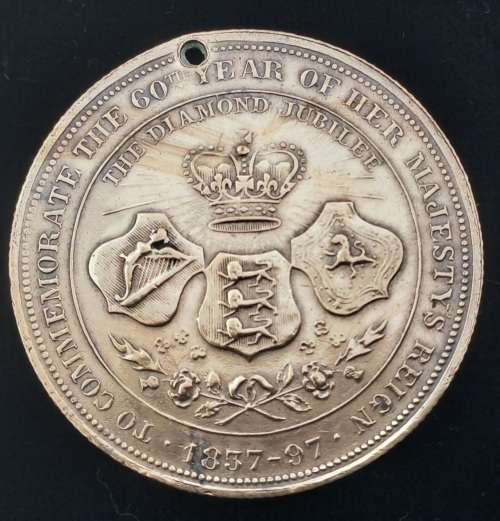 1897 United Kingdom Medal - Queen Victoria Diamond Jubilee 37mm -11 Grams