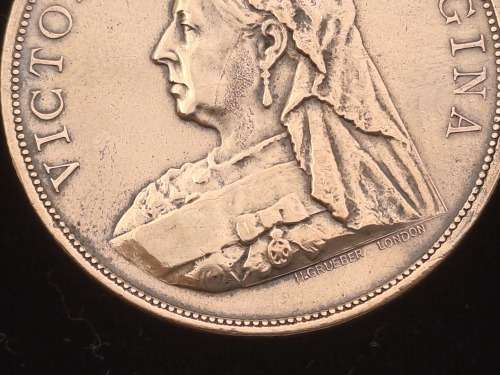 1897 United Kingdom Medal - Queen Victoria Diamond Jubilee 37mm -11 Grams