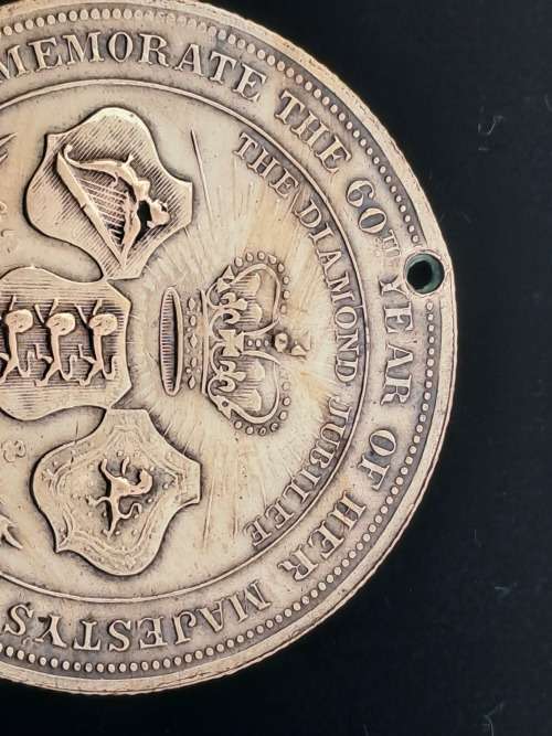 1897 United Kingdom Medal - Queen Victoria Diamond Jubilee 37mm -11 Grams