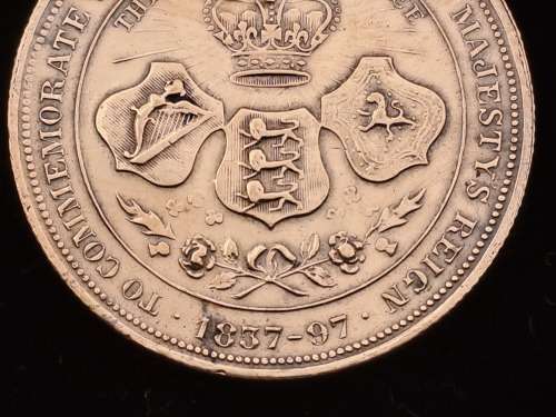 1897 United Kingdom Medal - Queen Victoria Diamond Jubilee 37mm -11 Grams
