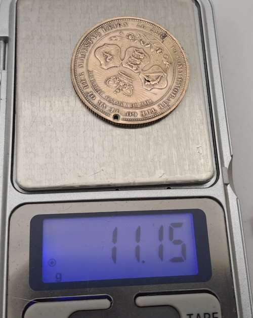 1897 United Kingdom Medal - Queen Victoria Diamond Jubilee 37mm -11 Grams