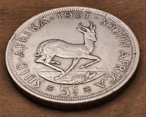 1951 Silver 5 Shillings(1 Crown)  - Elizabeth II 1st portrait