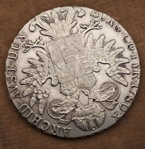 1780  Austrian Empire (SILVER .833)  1 Thaler - Maria Theresia Vienna -(243 year old Coin)