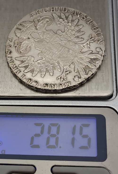 1780  Austrian Empire (SILVER .833)  1 Thaler - Maria Theresia Vienna -(243 year old Coin)