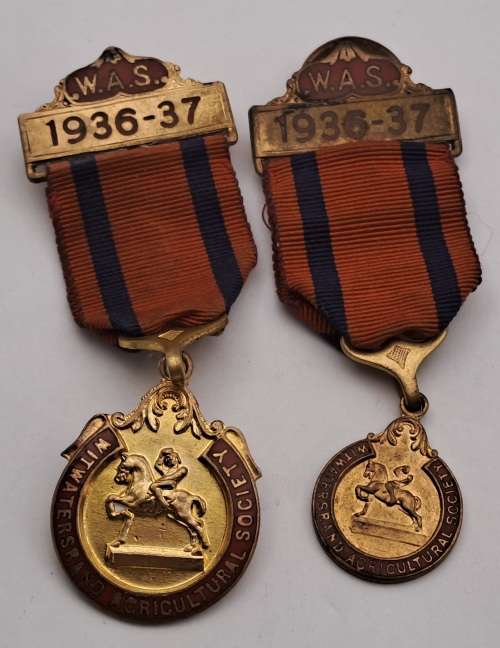 Two 1936 to 1937 W.A.S (Witwatersrand Acricultural Society)Horse show Medals No 31 and 943