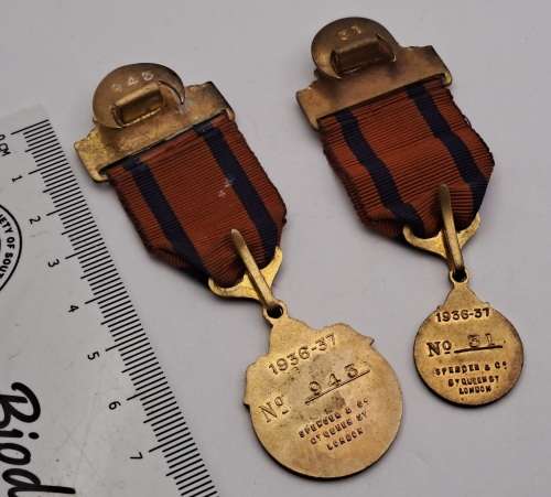 Two 1936 to 1937 W.A.S (Witwatersrand Acricultural Society)Horse show Medals No 31 and 943