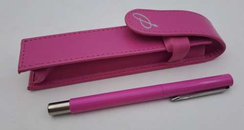 Pink Parker Vector Fountain Pen in Leather Pouch -Unused - need ink Cartridge