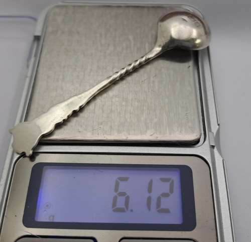 Antique 1877 Hallmarked Birmlingham Sterling Silver small Spoon 75mm -6 Gram
