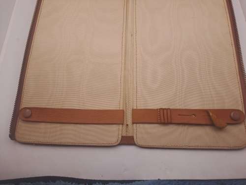 Vintage slim Leather Tie Travel case 152mmx355mmx20mm