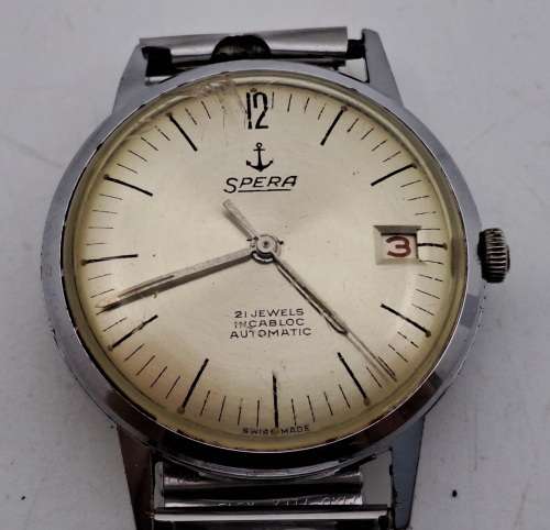 Collectable Vintage SPERA incabloc Swiss Mens Automatic watch (WORKING) 21 Jewels