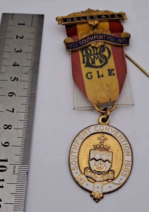 Vintage Delegate 1922-1972 Southport PGL Southport Convention 1985 Masonic Jewel