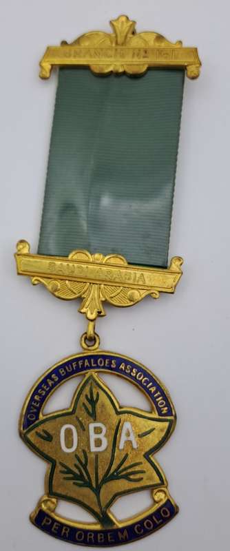 Vintage Saudi Arabia Overseas Buffaloes Association Masonic Jewel (Free Mason)