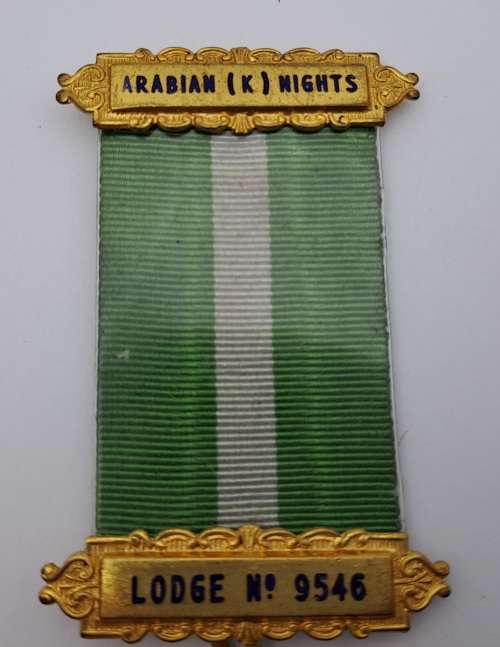 Vintage ARABIAN (K)Nights  LODGE 9546 Masonic Jewel (Free Mason) Engraved