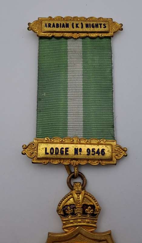 Vintage ARABIAN (K)Nights  LODGE 9546 Masonic Jewel (Free Mason) Engraved