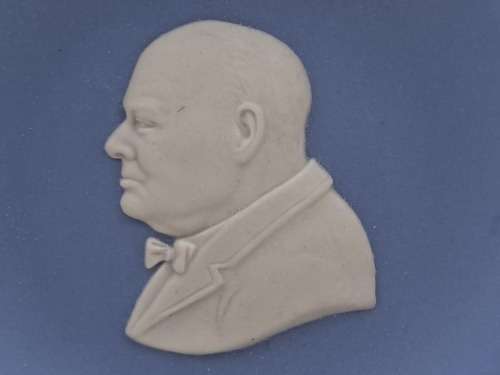 Collectable Vintage  Wedgwood Jasperware small Plate Winston Churchill 111mm-Made in England