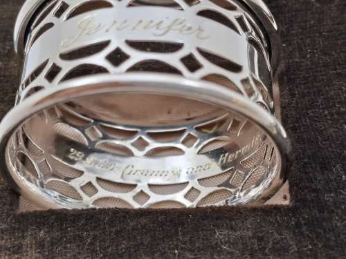 Vintage 1950's Boxed Silver-Plate Christening set (engraved Jennifer)