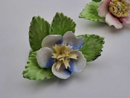 8 Vintage ROYAL ADDERLEY FLORAL bone china porcelain Name card Holders(1 was repaired)in Cigar box