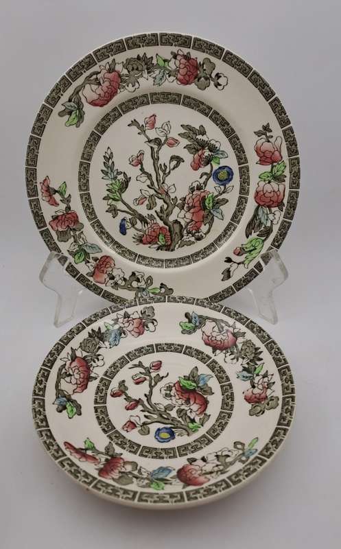 Vintage Johnson Bros `Indian Tree` Tea Trio Hand Engraved IRONSTONE England 12 Available