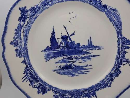 1930's Royal Doulton Norfolk D6394 Blue & White Plate 265mm (9 Available)