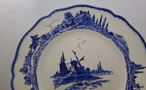 1930's Royal Doulton Norfolk D6394 Blue & White Plate 265mm (9 Available)