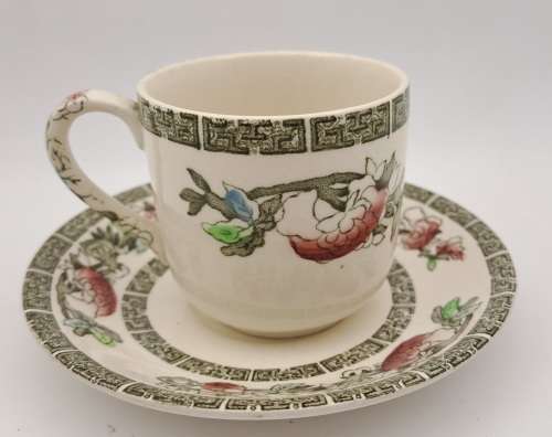 Vintage Johnson Bros "Indian Tree" Coffee duo Hand Engraved IRONSTONE England 10 Available