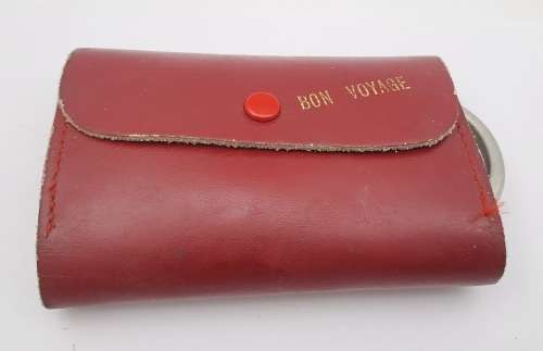 Vintage D.B.G.M Hand Held Luggage Scale in Leather Pouch - Kilo and LBS Excellent condition