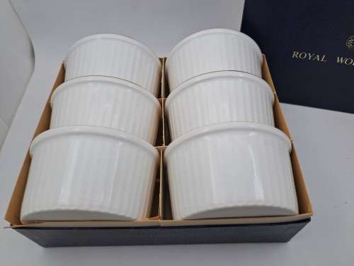 Vintage 12 Royal Worcester Fine Porcelain Ramekins unused still in Boxes 45x80mm- England