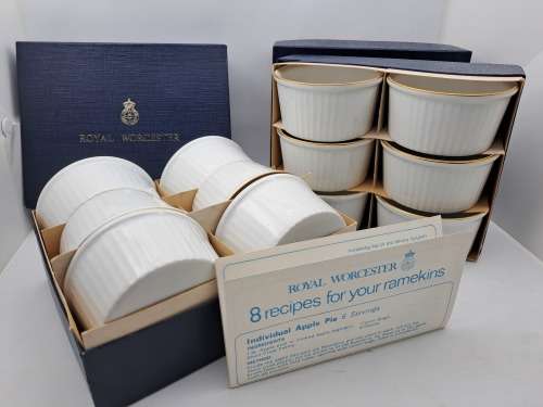Vintage 12 Royal Worcester Fine Porcelain Ramekins unused still in Boxes 45x80mm- England