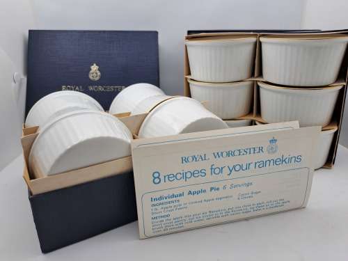 Vintage 12 Royal Worcester Fine Porcelain Ramekins unused still in Boxes 45x80mm- England