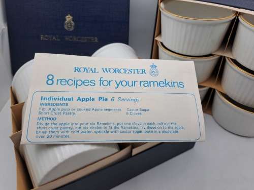 Vintage 12 Royal Worcester Fine Porcelain Ramekins unused still in Boxes 45x80mm- England