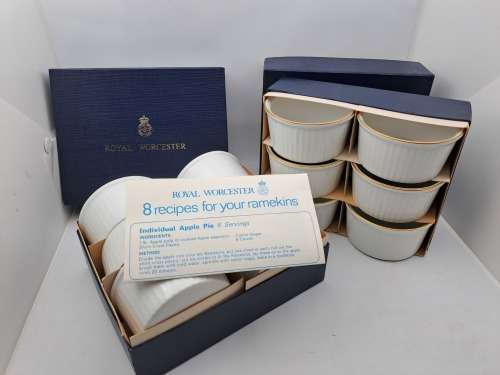 Vintage 12 Royal Worcester Fine Porcelain Ramekins unused still in Boxes 45x80mm- England