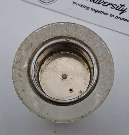 Antique /Vintage Glass Table Gas Lighter and Ashtray (Lighter not tested ) has a few chips