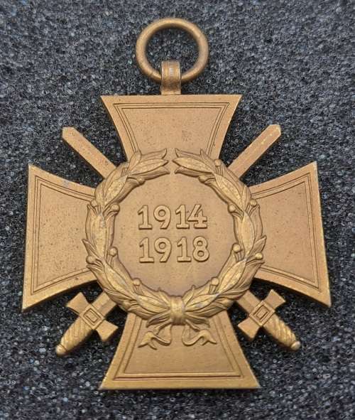 WW1 German Honour Cross of the World War 1914/1918, commonly known as the Hindenburg Cross medal