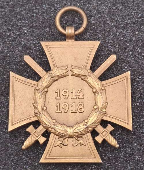 WW1 German Honour Cross of the World War 1914/1918, commonly known as the Hindenburg Cross medal