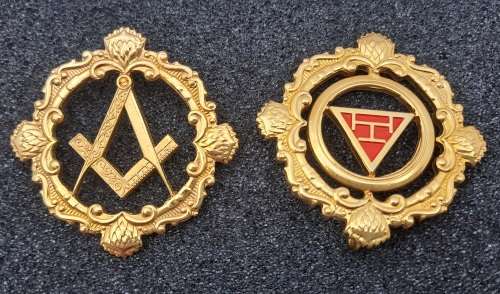 2 Masonic (free Mason ) Jewels 43x43mm