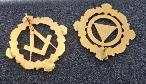 2 Masonic (free Mason ) Jewels 43x43mm