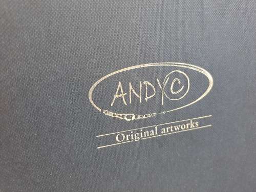 Beautiful Original Artwork By Andy C -Designer Wine Glasses with metal stems (Elephants)
