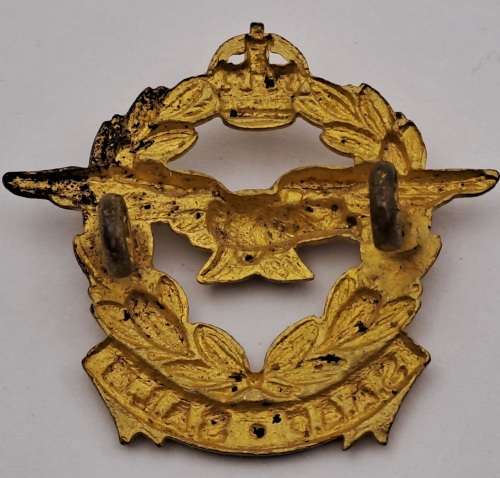 WW2 South African Airforce S.A.A.F -S.A.L.M  Officer Brass Cap Badge 37x32mm