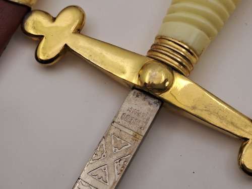 Antique/ Vintage Toye Kenning and Spencer ceremonial Masonic sword in Red scabbard (Toledo Spain)