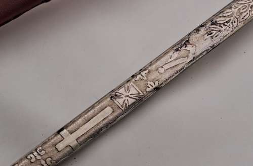 Antique/ Vintage Toye Kenning and Spencer ceremonial Masonic sword in Red scabbard (Toledo Spain)