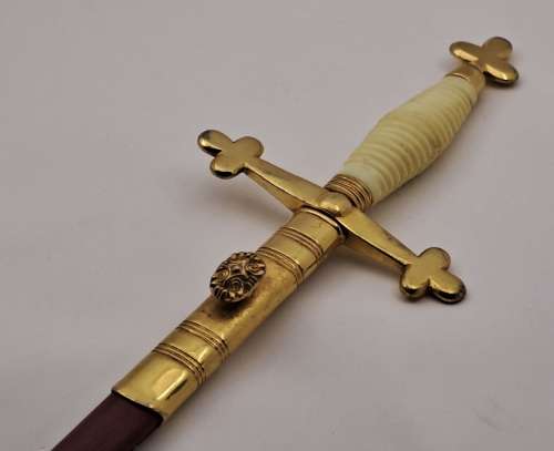 Antique/ Vintage Toye Kenning and Spencer ceremonial Masonic sword in Red scabbard (Toledo Spain)