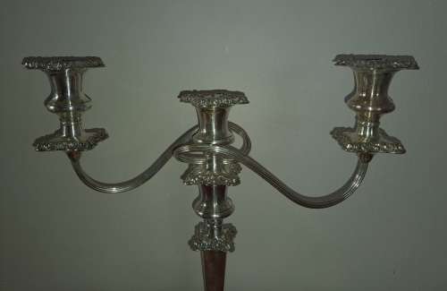 Large  Antique/ Vintage silver Plated 3 Tier Candleabra 375mmx355mm