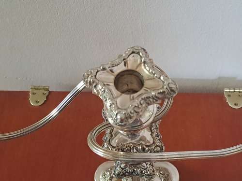 Large  Antique/ Vintage silver Plated 3 Tier Candleabra 375mmx355mm