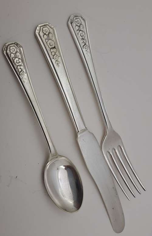 3pc Vintage Silver plated EPNS. A Childrens First Cutlery set -Sheffield England Rd872589